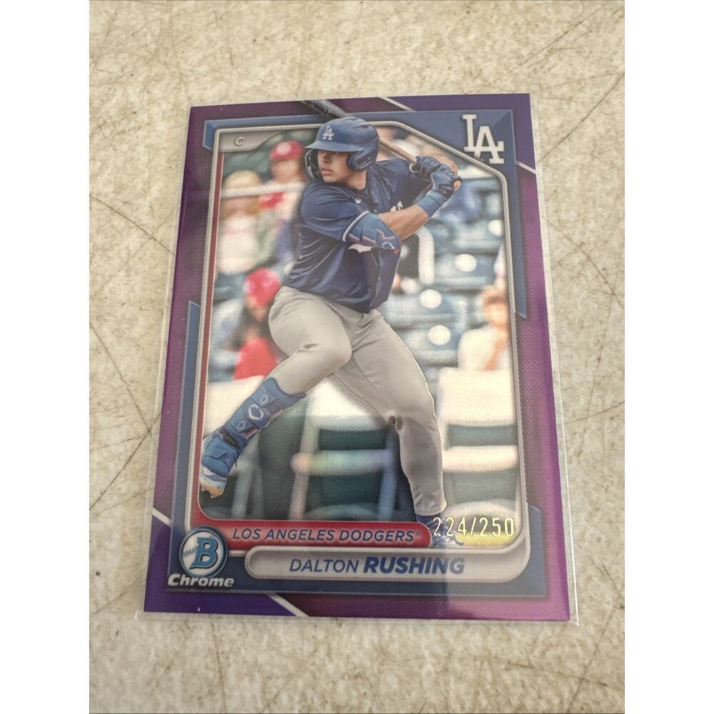 2024 Bowman Chrome Dalton Rushing Purple Refractor /250 #BDC-46 Dodgers